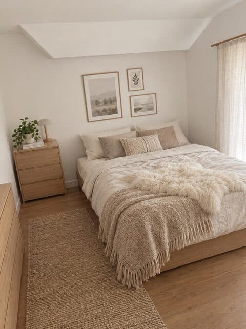 Bedroom redesigned in Scandinavian
